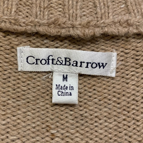 Croft & Barrow Snowflake Cardigan Sweater with Zipper - Picture 3 of 8